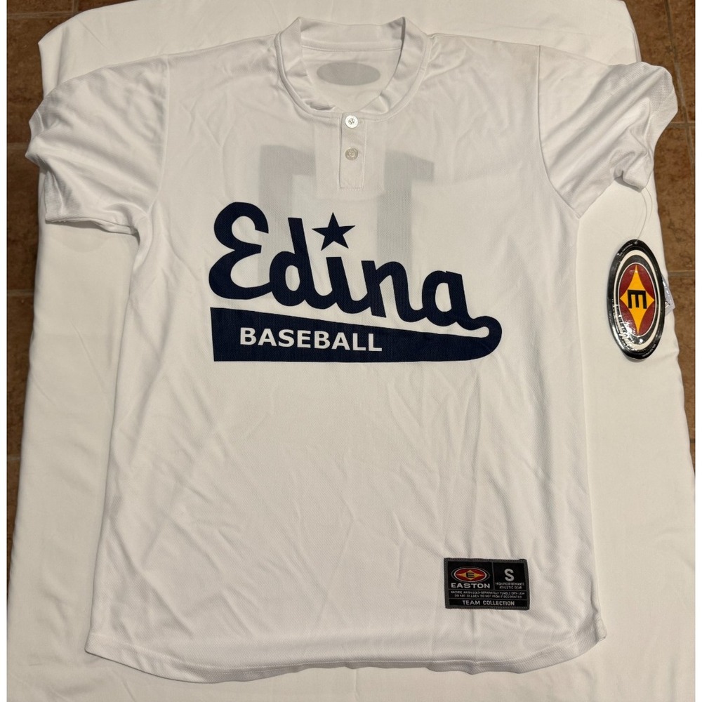 Easton Edina Baseball Shirt - White - #11 - Size S - NEW With Tags